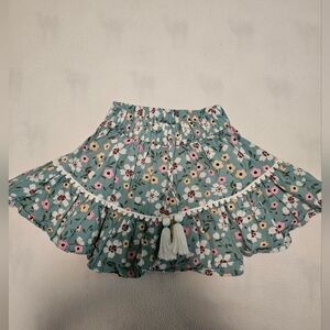 Floral Ruffle Skirt with Tassels